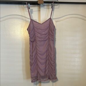 Elegant Ruched Lavender Dress